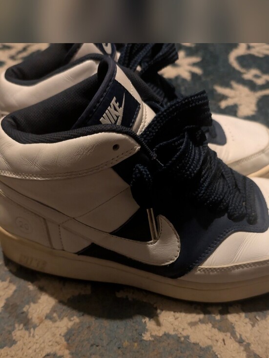 Nike Other - Nike High-Top Sneakers in White & Navy Blue